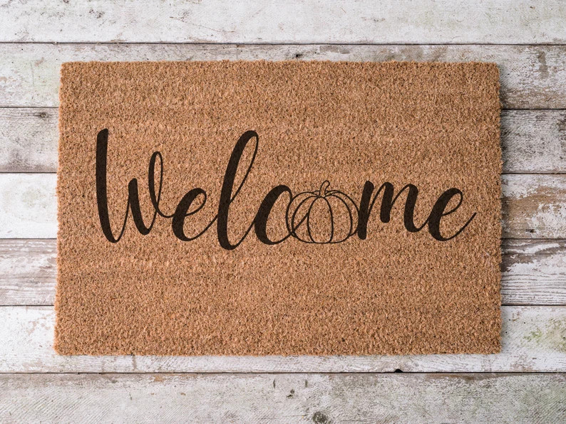 Fall Welcome Mat, Pumpkin Welcome Mat, Pumpkin Doormat, Cute Fall Doormat - Etsy | Etsy (US)