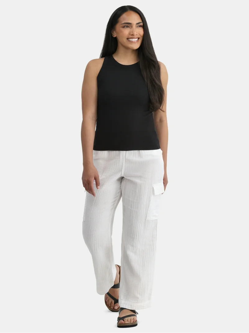 Time and Tru Women's High Neck Ribbed Tank Top, Sizes XS-XXXL | Walmart (US)