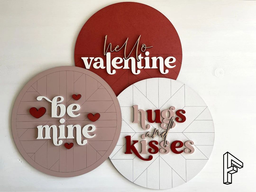 Valentines Day Signs | Be Mine Sign | Hello Valentine Sign | Hugs and Kisses Sign | Boho Valentin... | Etsy (US)