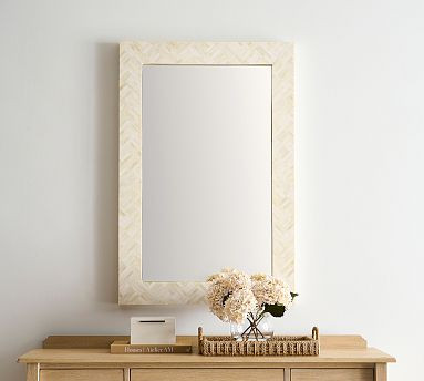 Larsen Bone Rectangular Wall Mirror | Pottery Barn (US)