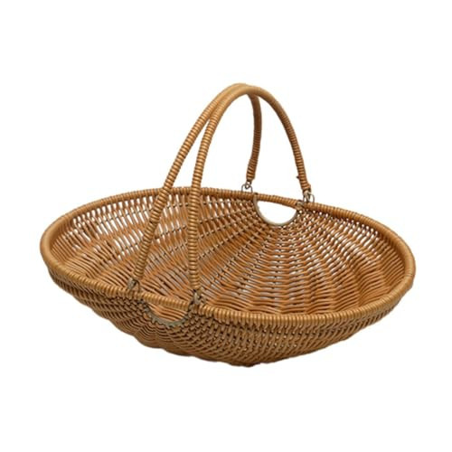 MYCENSE Wicker Picnic Storage Basket with Adjustable Handle, PP Woven Empty Picnic Baskets, Sturdy Iron Wire Frame, Versatile Harvest Basket for Camping, Beach, Park, Halloween, A 26x20x7cm | Amazon (US)