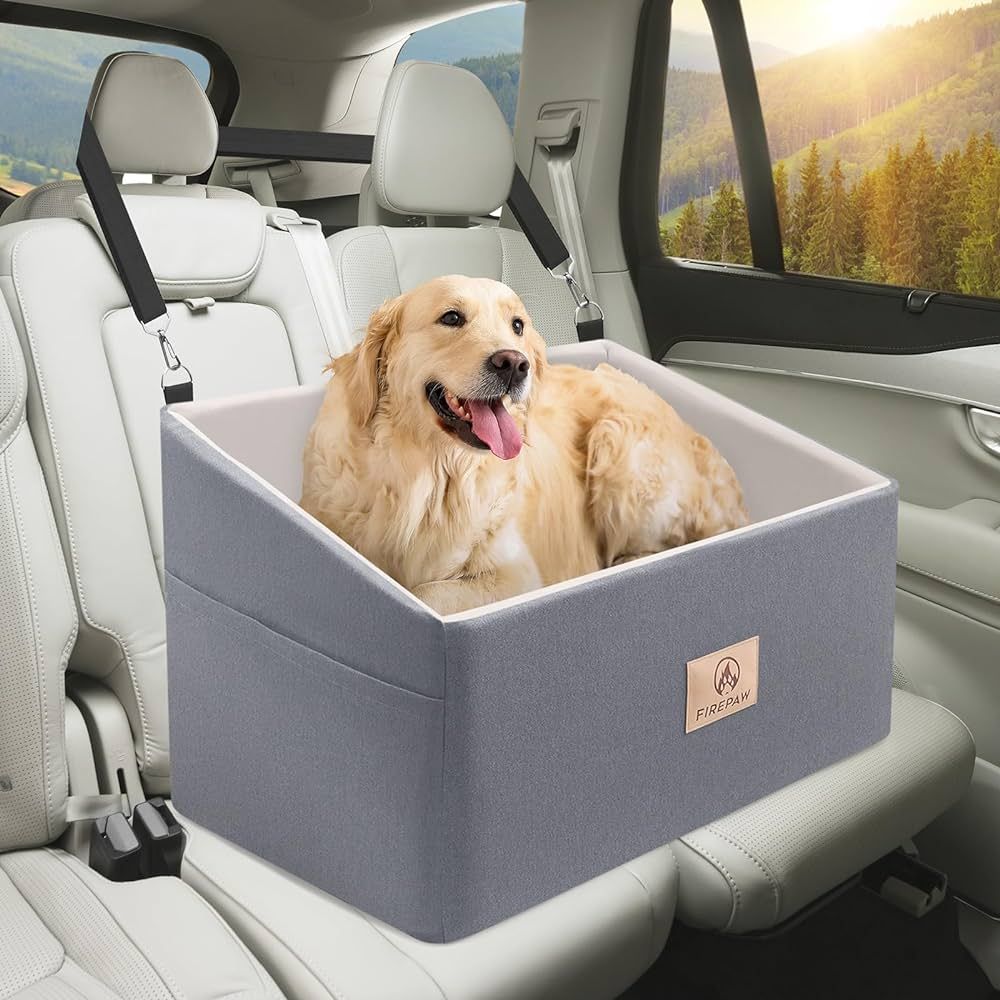 Dog Car Seat for Large Dog, Dog Booster Seat for Dogs Under 55Lbs or 2 Small Dogs, Detachable and... | Amazon (US)