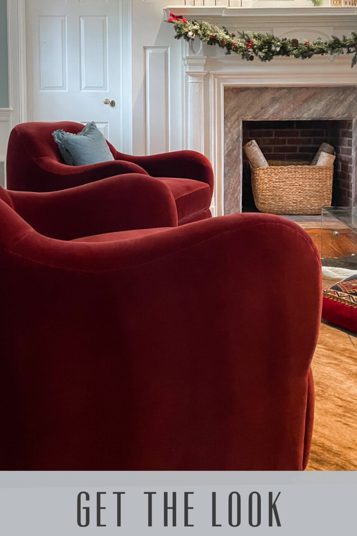 Transitional living room. Christmas. Velvet accent chair. Armchair. Luxury design.

#LTKSeasonal #LTKhome #LTKHoliday