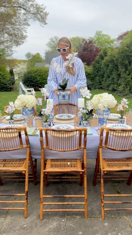 MacKenzie-Childs code: KRISTY15 for 15 % off your purchase 5/3-5/5 only. My blue & white tablescape before our outdoor dinner party. All these home decor pieces work so well indoors and out. Linking tabletop details for you. 
 
#fauxorchids #blueandwhitejars #gingerjars #bluetablecloth #porcelaincandlesticks #mackenziechilds #homedecor #tabletop #tablescape

#LTKSeasonal #LTKsalealert #LTKhome