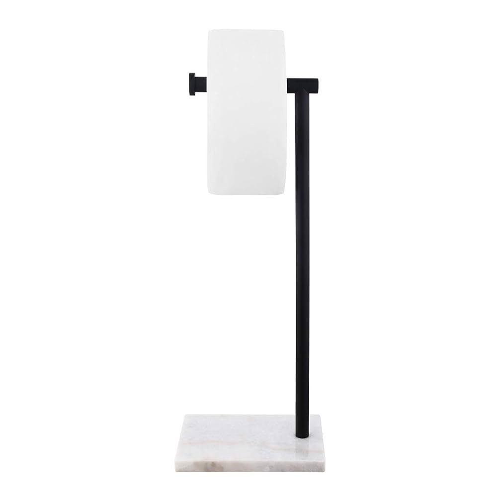 KES Black Toilet Paper Holder Stand Bathroom Tissue Roll Holder with Marble Base Freestanding SUS... | Amazon (US)