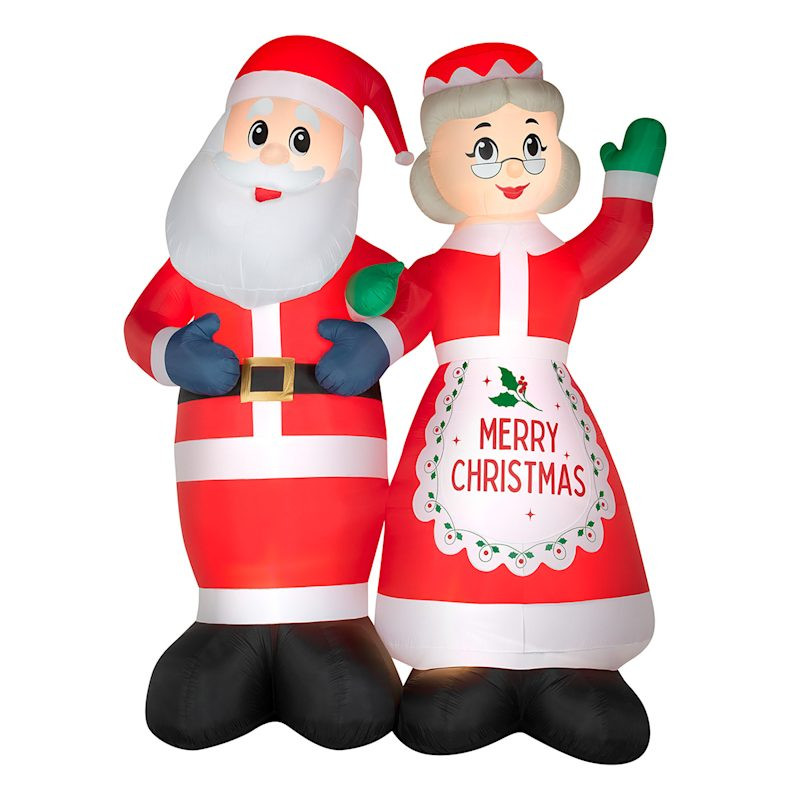 20Ft Giant Airblown Santa & Mrs. Claus Inflatable, Red, Fabric, sold by At Home | At Home