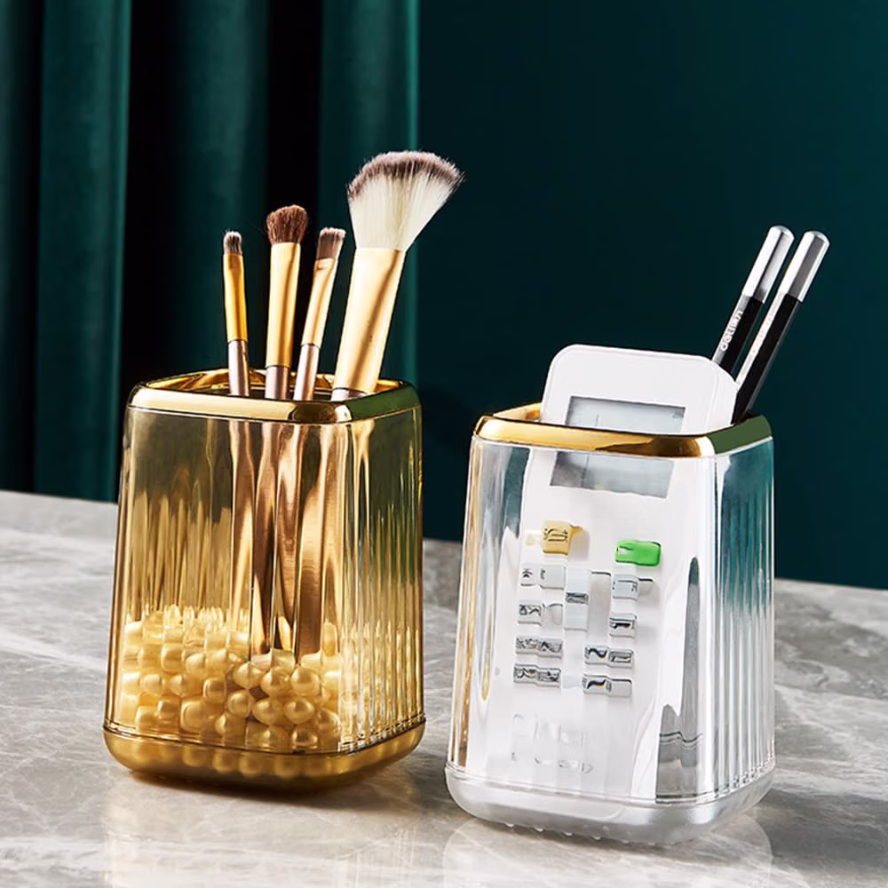Lebenrich Makeup Brush Holder Organizer for Vanity, Acrylic Gold Make Up Brushes Holders Containe... | Amazon (US)