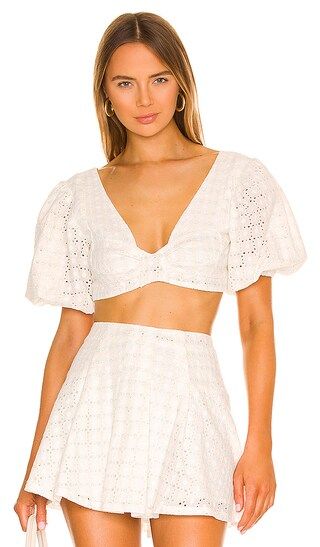 Denise Crop Top in White | Revolve Clothing (Global)