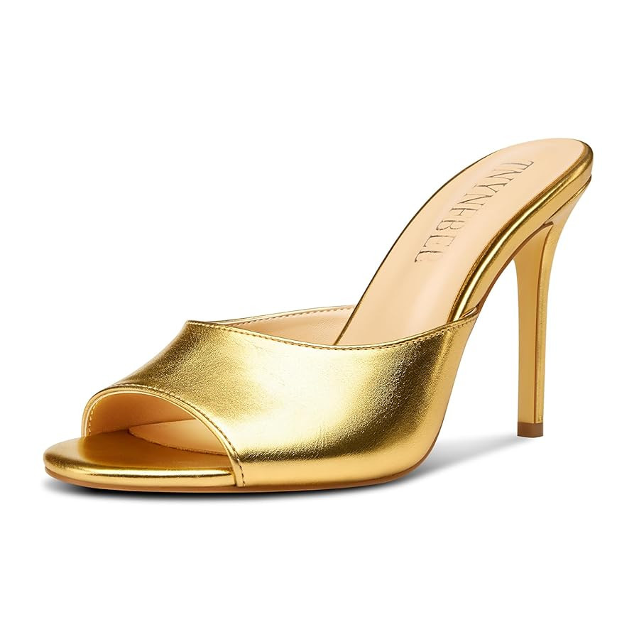 TNYNFBEB Women Stiletto High Heel Peep Open Toe Sandals Slingback Slip-on Wedding Office Cute Bas... | Amazon (US)