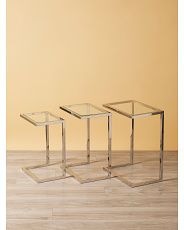3 Pc Glass And Metal Nesting Table Set | HomeGoods