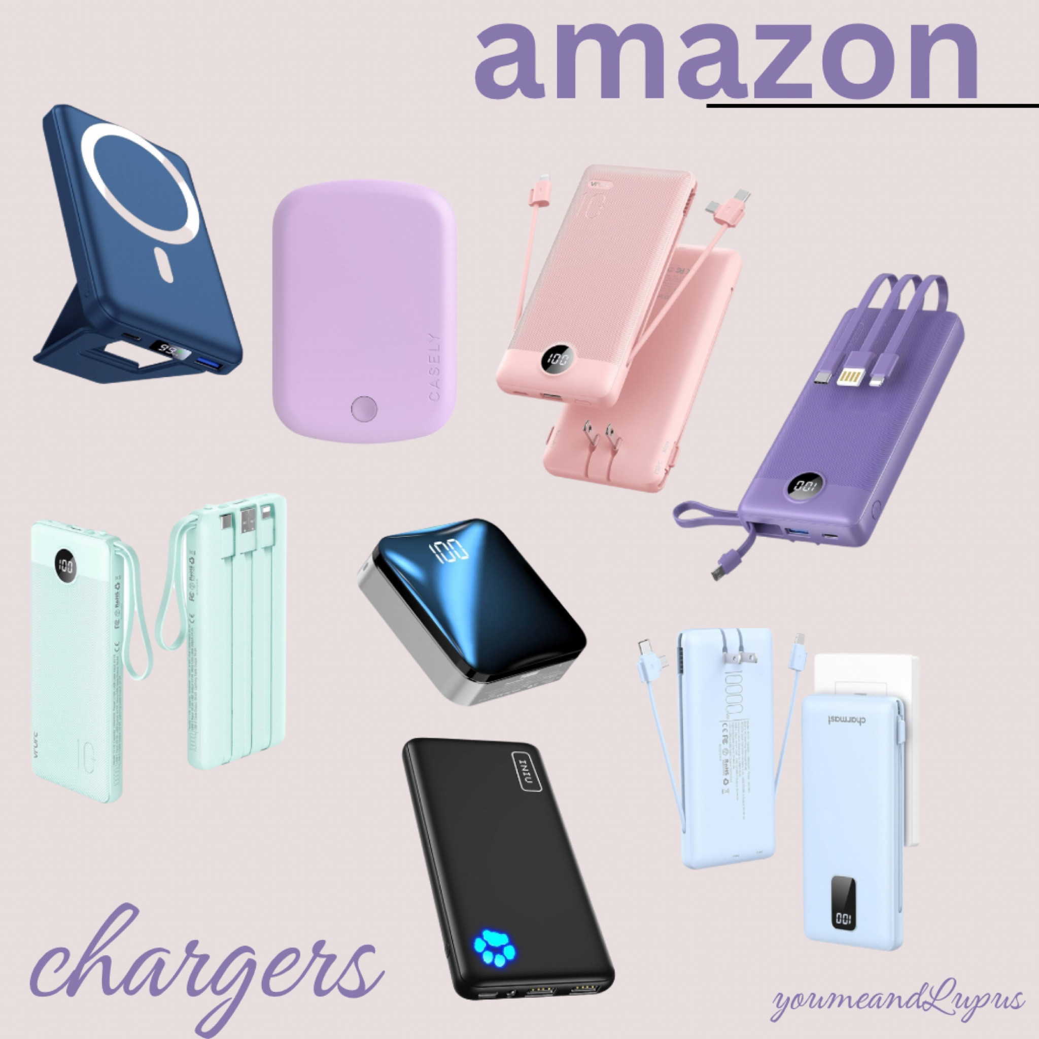 Amazon portable chargers. Phone chargers, computer chargers, power banks, magnetic power bank, chargers with built in cables, wall plug portable chargers, YoumeandLupus, holiday stocking stuffer gift ideas, gift ideas, amazon finds 

#LTKtravel #LTKfindsunder50 #LTKGiftGuide