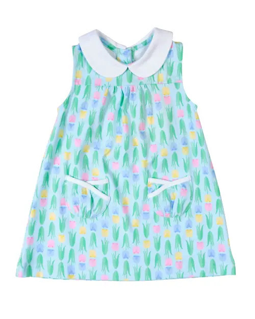 Florence Eiseman Printed Knit Tulip Pocket Dress in Multi at Nordstrom, Size 2T | Nordstrom