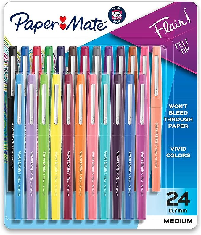 Paper Mate Flair Felt Tip Pens | Medium Point 0.7 Millimeter Marker Pens | Back to School Supplie... | Amazon (US)