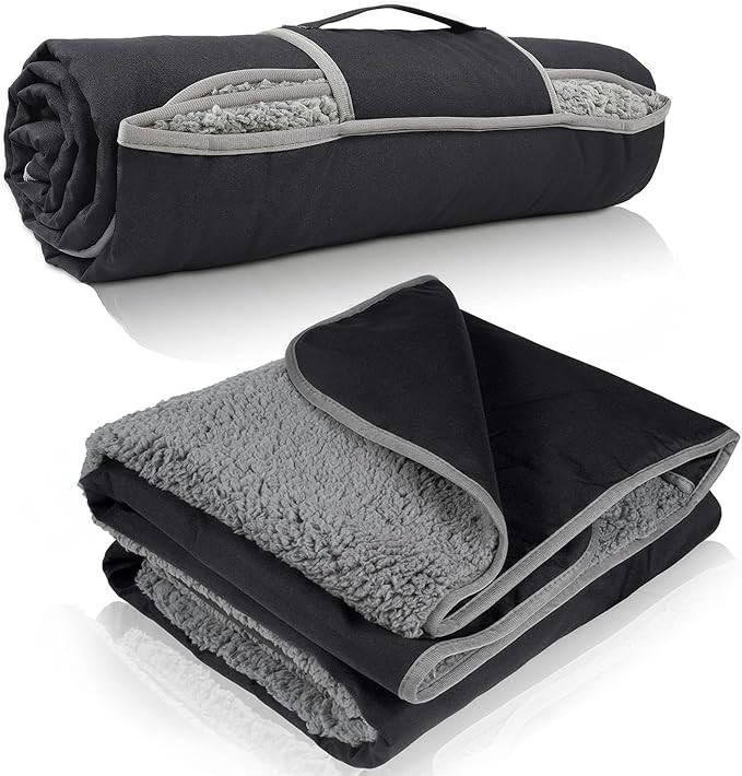 Tirrinia Waterproof Outdoor Blanket with Sherpa Lining, Windproof Foldable | Amazon (US)
