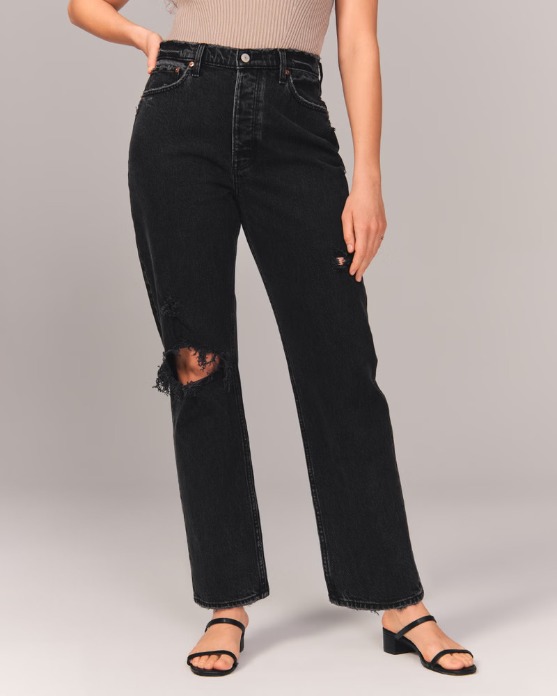 Women's High Rise Dad Jean | Women's Clearance | Abercrombie.com | Abercrombie & Fitch (US)
