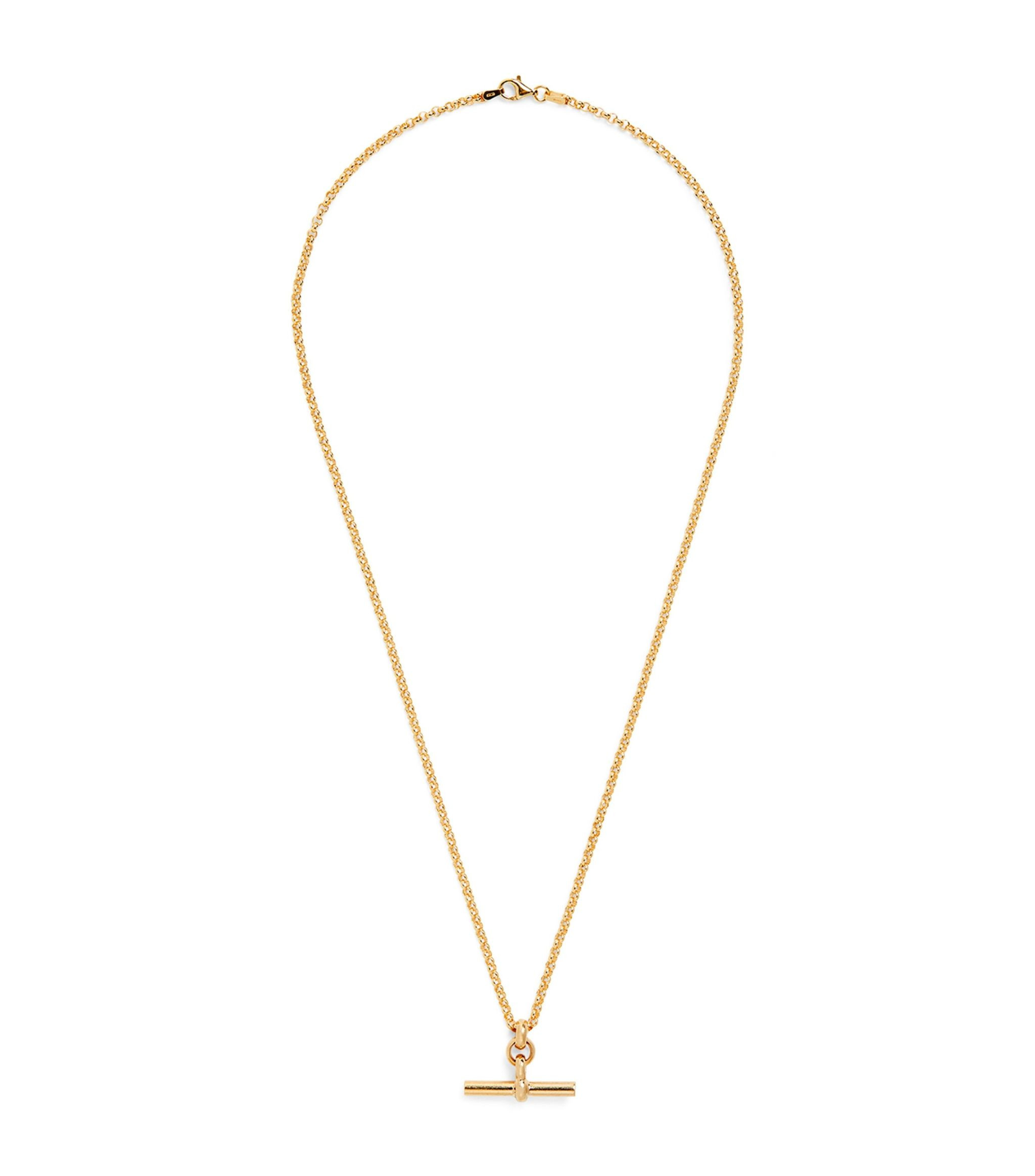 Yellow Gold-Plated T-Bar Belcher Chain Necklace | Harrods