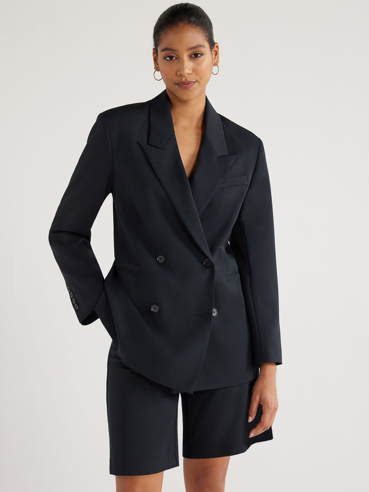 Scoop Women's Oversized Slouchy Double Breasted Blazer, Sizes XS-XXL - Walmart.com | Walmart (US)