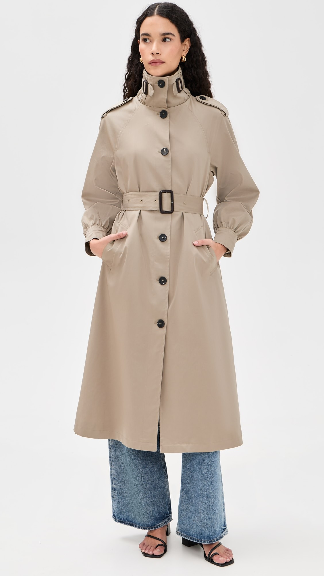 Funnel Neck Maxi Trench Coat | Shopbop