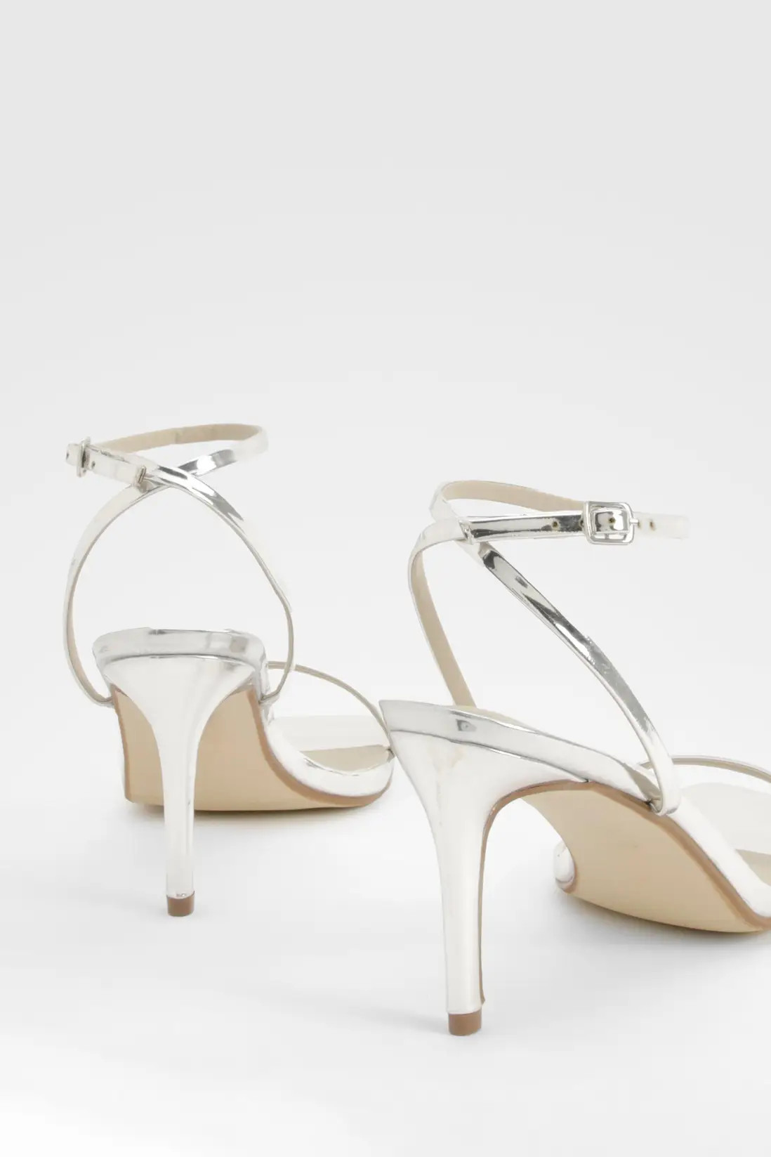 Metallic Barely There Low Stiletto Heel | Boohoo.com (UK & IE)