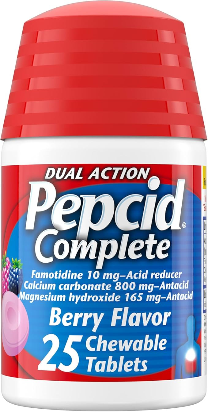 Pepcid Complete Acid Reducer + Antacid for Acid Reflux, 10mg Famotidine, 800mg Calcium Carbonate ... | Amazon (US)