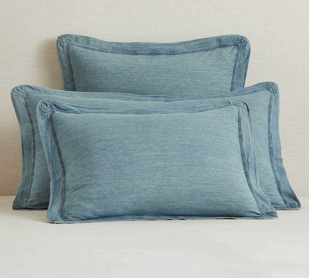 Soft Washed Denim Sham | Pottery Barn (US)