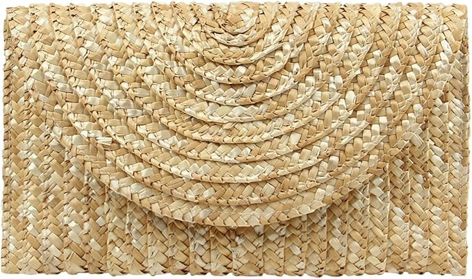 Freie Liebe Straw Clutch Bag for Women Summer Clutch Purses Beach Envelope Wallet Woven Handbags | Amazon (US)
