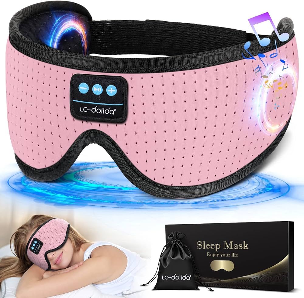 Sleep Headphones, White Noise Bluetooth Sleep Mask,3D Breathable Wireless Sleep Mask with Timer f... | Amazon (US)