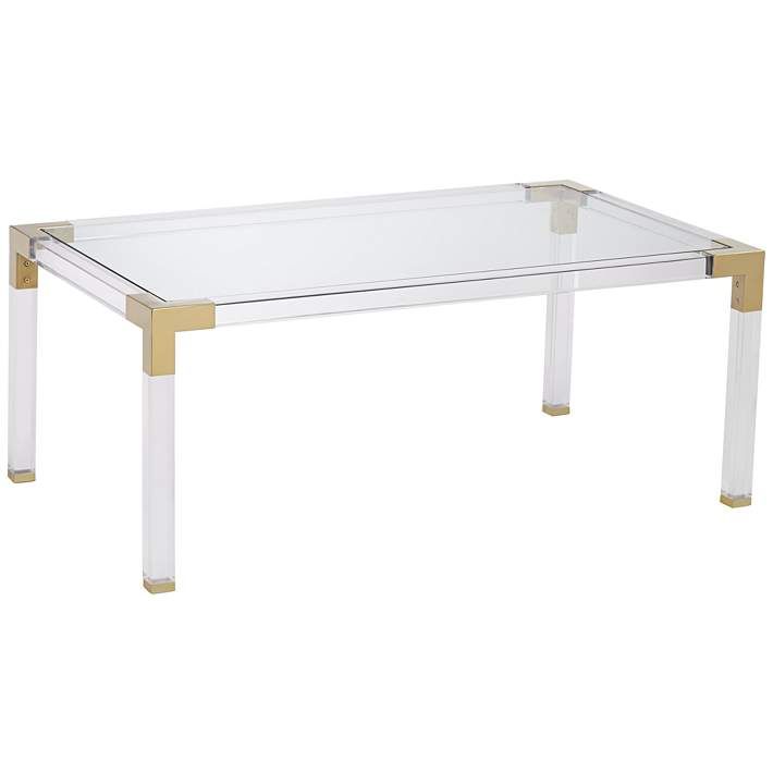Hanna 42" Wide Rectangular Clear Acrylic Coffee Table | LampsPlus.com