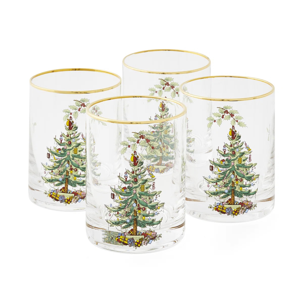 Christmas Tree 14 oz. Whiskey Glass (Set of 4) | Wayfair North America