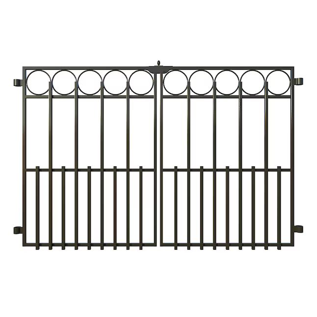 YARDLINK Ambrose 2-ft H x 4-ft W Black Powder Coated Steel No Dig Flat-top Decorative Fence Gate | Lowe's