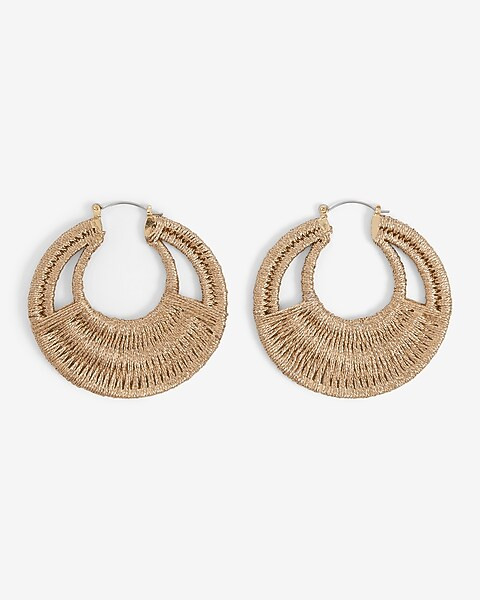 Metallic Wrapped Statement Hoop Earrings | Express