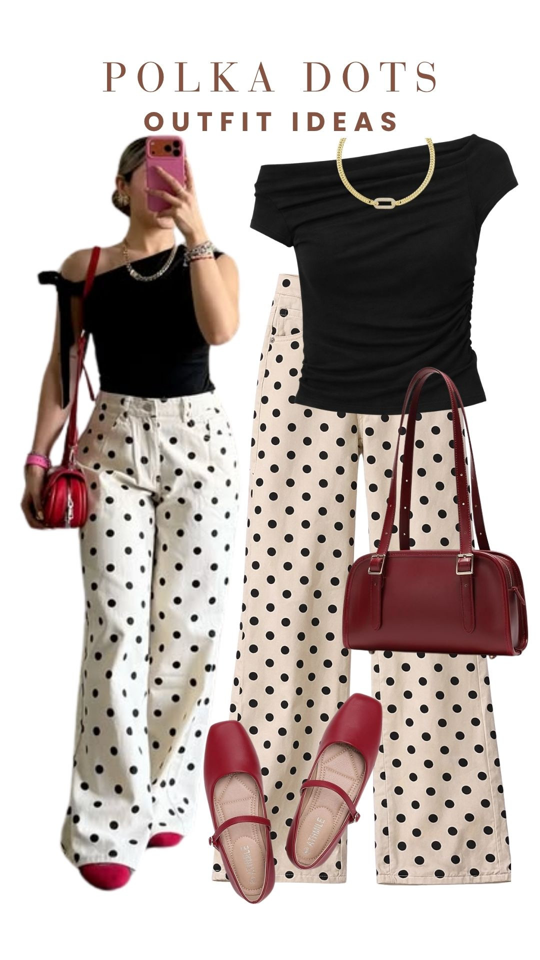 Pinterest outfits, but make them polka dot jeans ✨ Recreated Pinterest-inspired looks featuring these statement polka dot jeans — playful, chic, and surprisingly easy to style 🙌 Styled them for multiple vibes: ✨ Casual daytime with a simple tee/knit ✨ Brunch-ready with a cute fitted top ✨ Elevated evening with heels + statement accessories Fun print, effortless styling, and the perfect way to make denim feel a little more special 💫 To shop these outfits, check the LTK shop link in bio 🛍️💌 (Polka Dot Jeans, Printed Jeans Outfit, Statement Denim, Polka Dot Denim, Patterned Jeans Outfit, Trendy Denim Style, Fun Printed Pants, Casual Chic Outfit, Statement Bottoms, Street Style Denim, Fashion Forward Outfit, Jeans Outfit Ideas, Weekend Outfit Look, Polka Dot Fashion, Bold Denim Style, Outfit Inspiration) 

 #LTKgrwm #LTKootd #LTKTravel