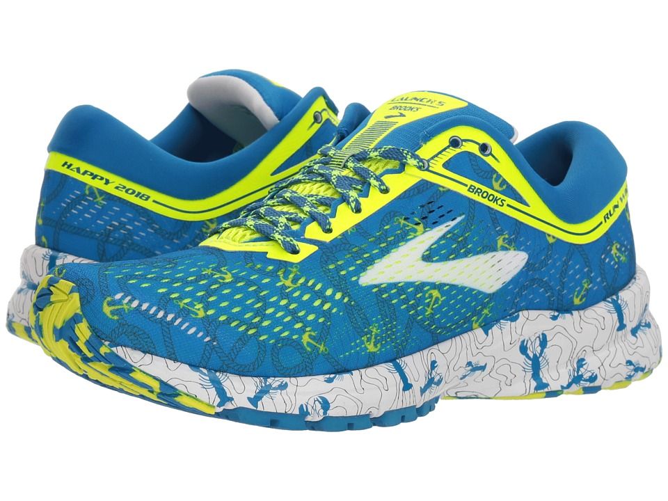 Brooks - Launch 5 (Boston Blue/Nightlife/White) Women's Running Shoes | Zappos