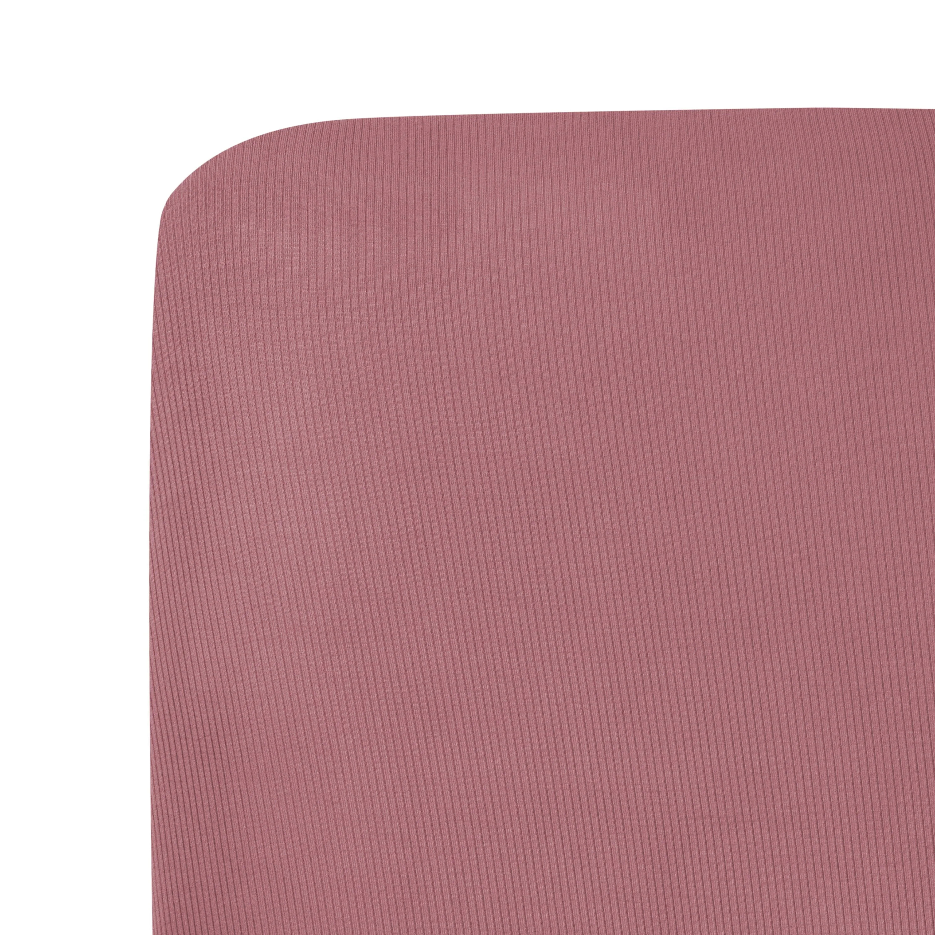 Ribbed Crib Sheet in Dusty Rose | Kyte BABY