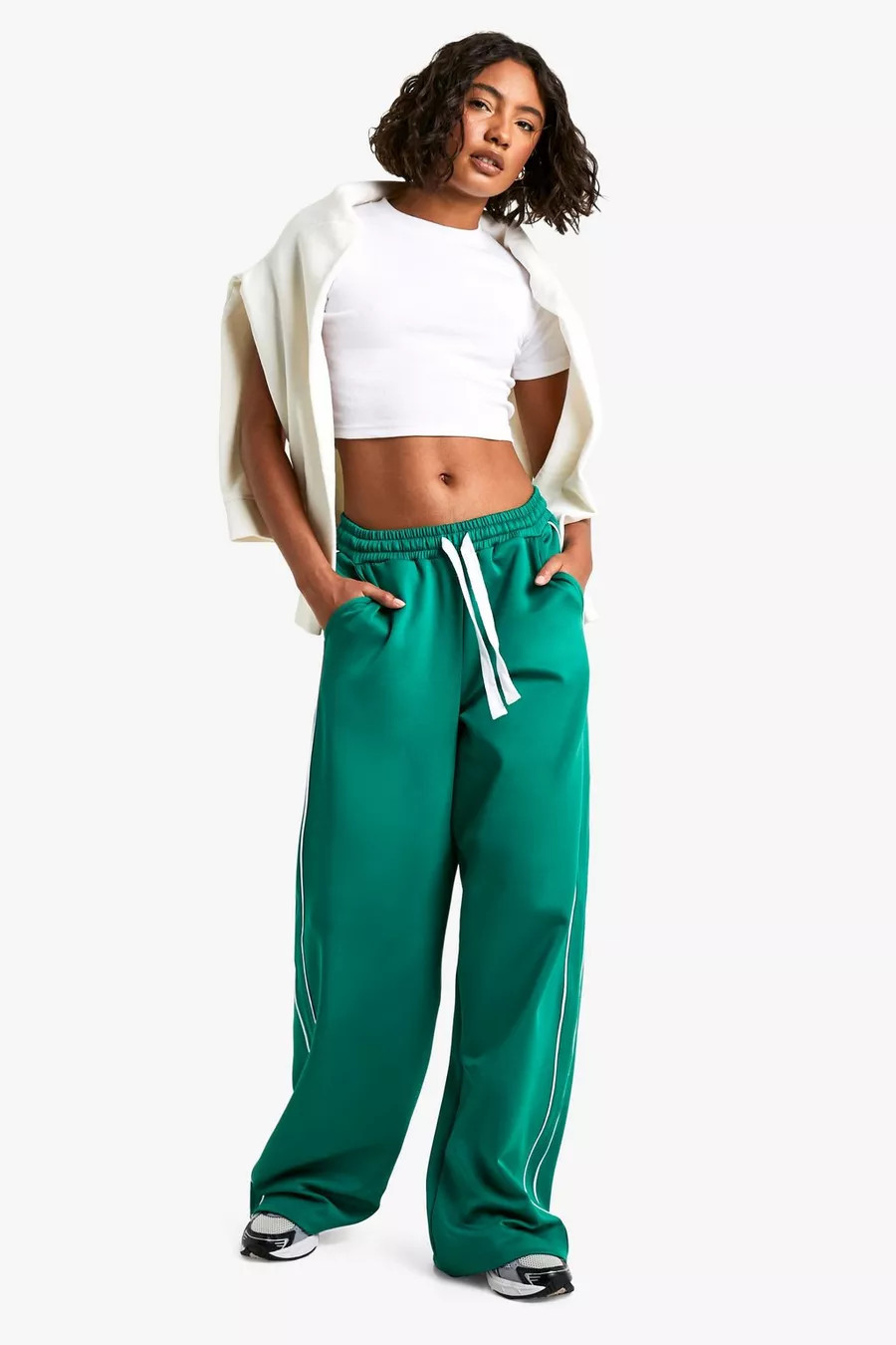 Tall Scuba Side Stripe Wide Leg Joggers | Boohoo.com (NL)