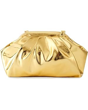 Pleated Evening Vegan Leather Clutch Handbag Purse Metallic PU Cloud Shoulder Bag for Women Eveni... | Amazon (US)