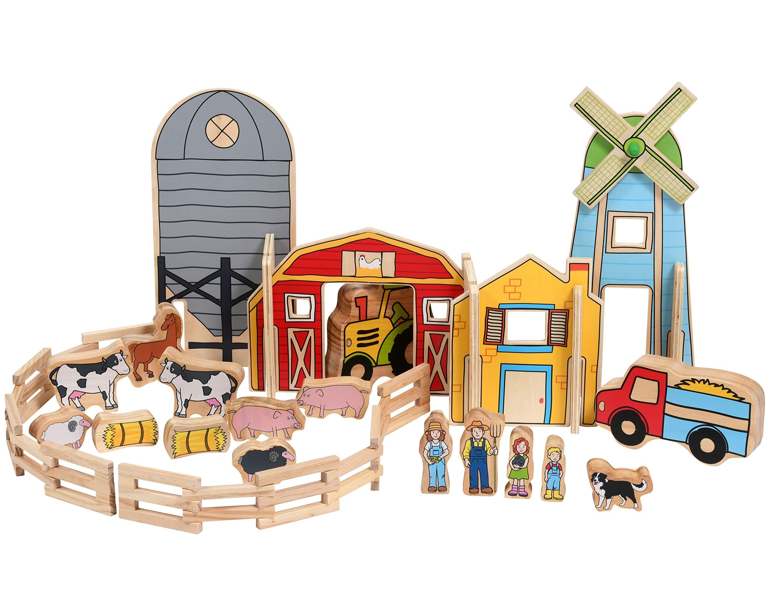 The Freckled Frog -FF432 Happy Architect - Farm - Set of 26 - Ages 2+ - Wooden Blocks for Preschoole | Amazon (US)