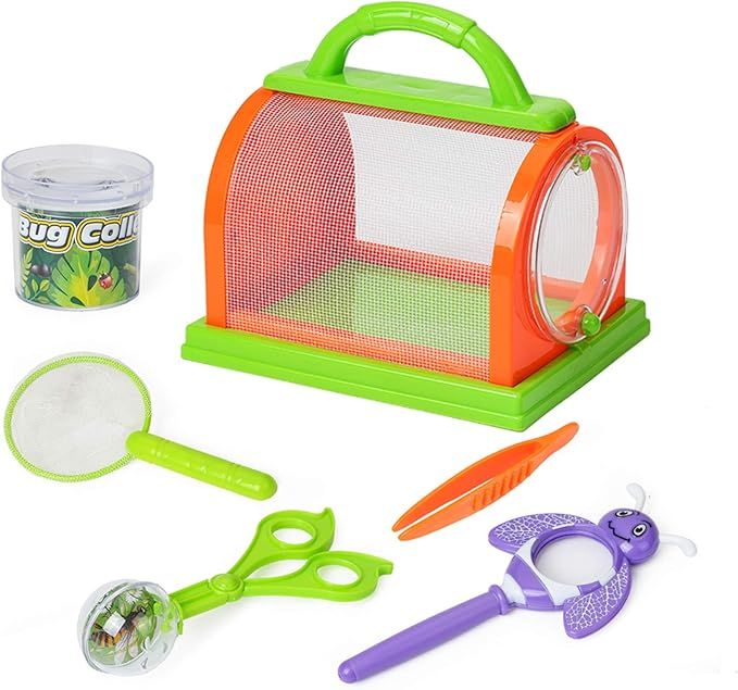 Kids Bug Catcher Kit for Outdoor Explorer Bug Collection, Magnifying Glass, Butterfly Net, Critte... | Amazon (US)