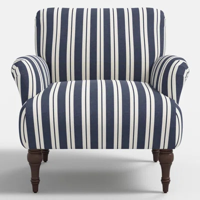 Olivet Elodie Armchair In Anderson Stripe Navy | Wayfair North America