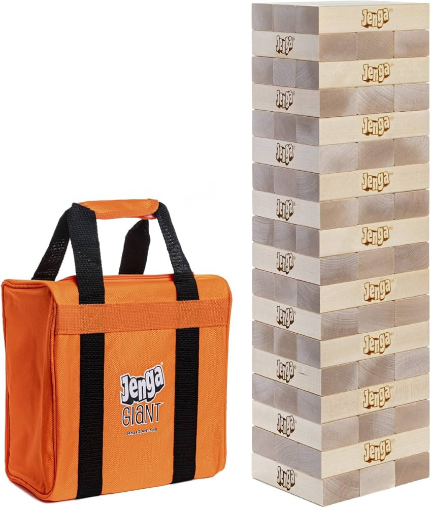 Jenga Official Giant JS4 - Oversized Stacks to Over 3 Feet in Play, Includes Heavy-Duty Carry Bag... | Amazon (US)