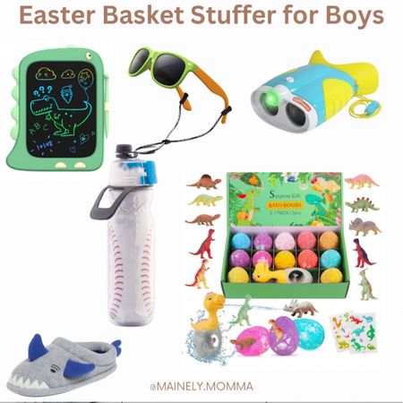 Easter basket stuffers for boys! 

#easter #easteroutfit #eastergifts #easterbasket #easterbasketstuffers #giftideas #toddler #kids #baby #boys #sports #moms #momlife #momideas #holidays #babyboys #dino #dinosuars #dinobath #bathbombs #kidsbath #binoculars #toys #fun #drawingpad #waterbottle #slippers #sunglasses #spring #springfinds #springgifts #trend #trending #fashion #style #outfit 

#LTKbaby #LTKkids #LTKSeasonal