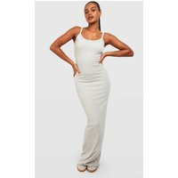 Womens Strappy Rib Maxi Dress - Beige - 16 | NastyGal UK