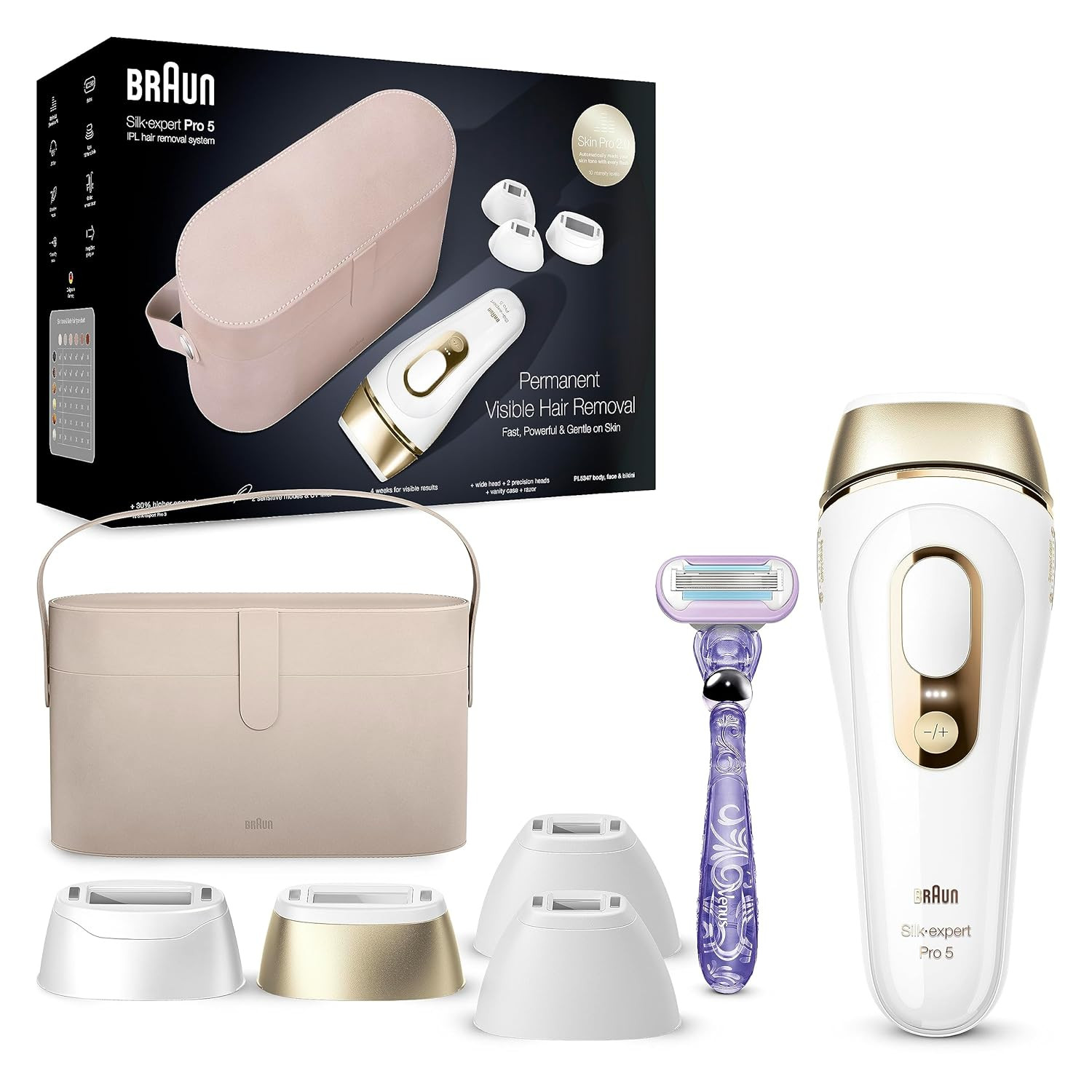 Braun IPL Long-lasting Hair Removal System for Women and Men, NEW Silk Expert Pro 5 PL5347, Head-... | Amazon (US)