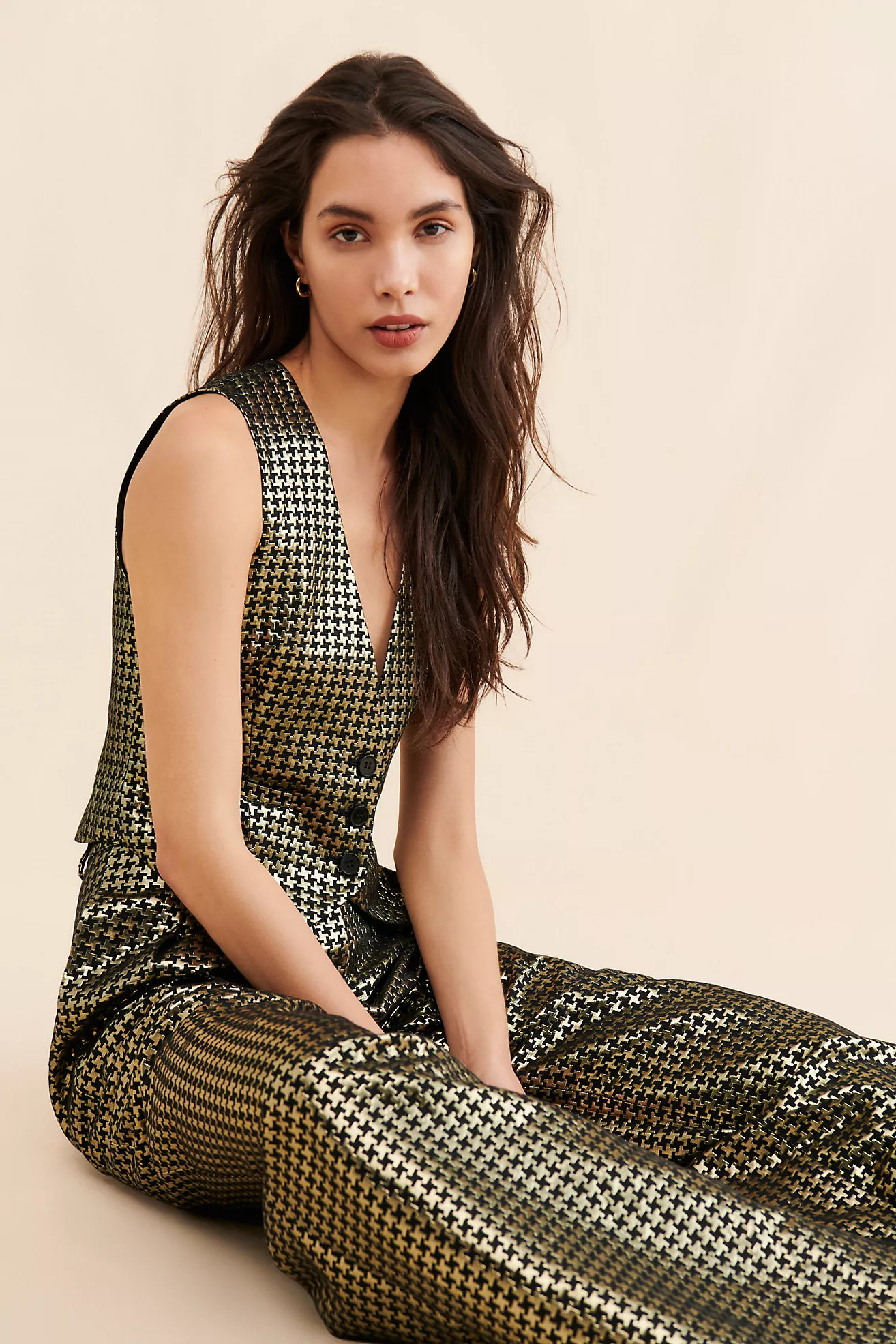 Nuuly x Ronny Kobo Carrine Metallic Foxy Vest | Anthropologie (US)