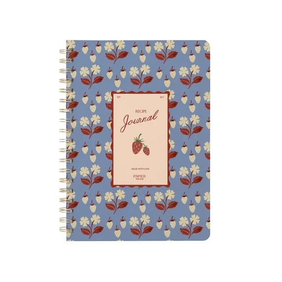 Papier To Go, Guided Recipe Journal, Spiral, Hardcover, B5 Size - 7.1 x 10", Painted Fruit Print ... | Walmart (US)