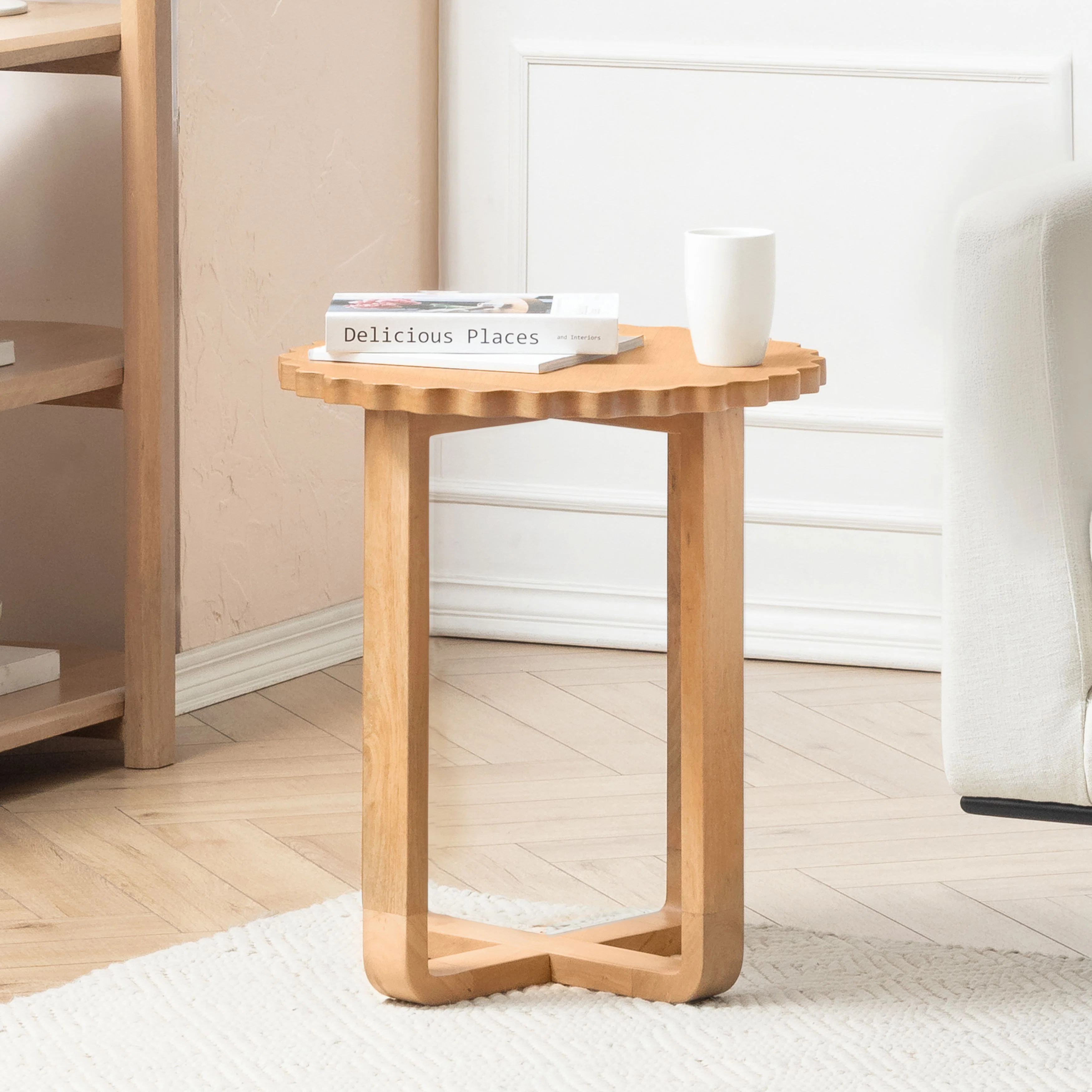 Carya Solid Wood End Table with Scalloped Edges | Wayfair North America