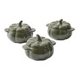 Better Homes & Gardens 8 oz Green Figural Pumpkin Stoneware Cocotte with Lid, Set of 3 | Walmart (US)