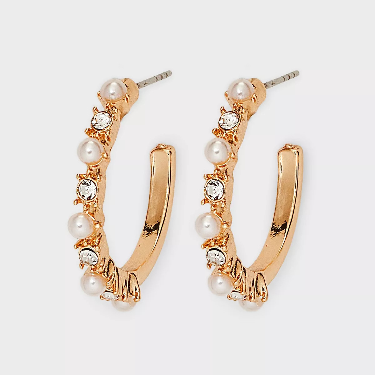 Pearl Hoop Earrings - A New Day™ Gold | Target