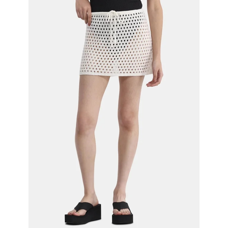 No Boundaries Crochet Swim Coverup Skirt, Women's | Walmart (US)