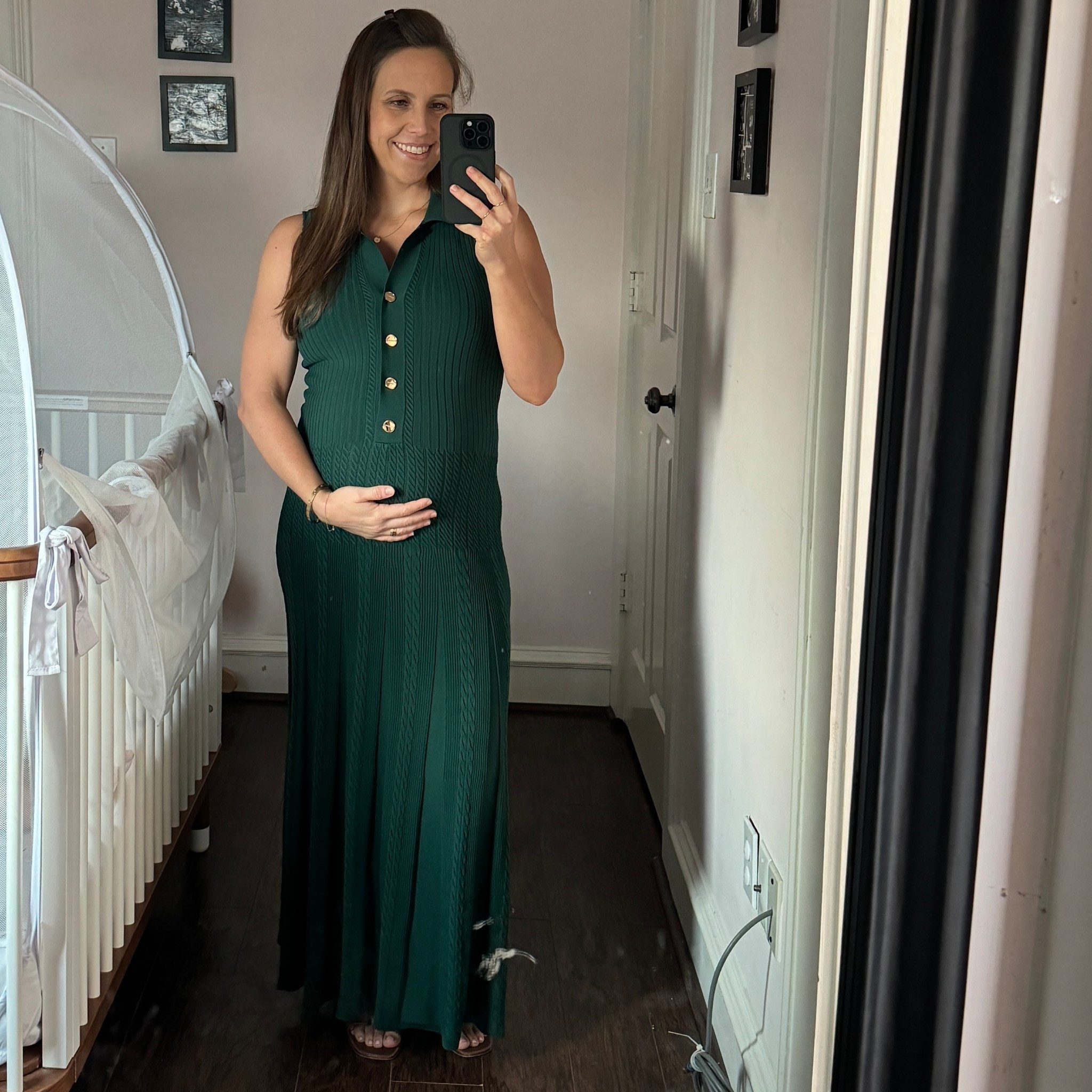 Bump season is on. This knit long dress is perfect for a bump or no bump. And the hunter green color is so festive. Wearing a size 38  

#LTKBump #LTKootd #LTKPetite